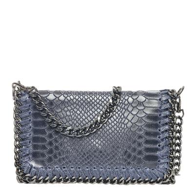 Blue Italian Leather  Clutch