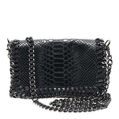 Black Italian Leather  Clutch