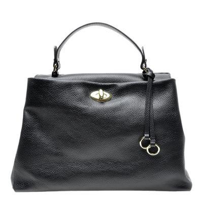 Black Italian Leather  Handbag