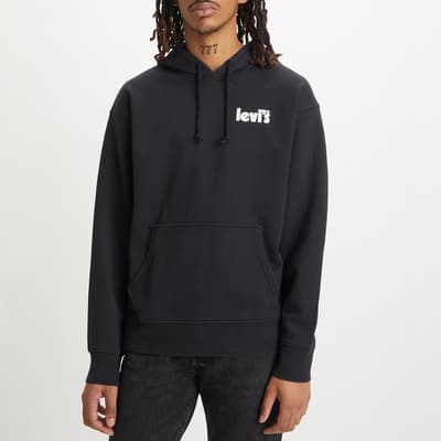 Black Relaxed Cotton Hoodie 