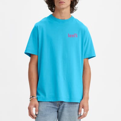 Blue Relaxed Fit Cotton T-Shirt