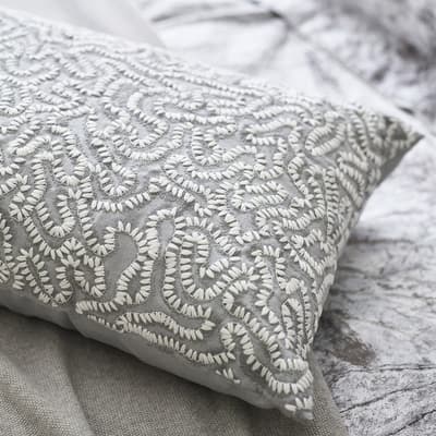 Maze Coral Cushion, Silver