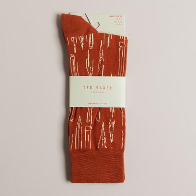 Orange Boilin Pen Pattern Socks