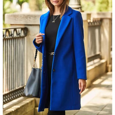 Cobalt Blue Single Breasted Coat