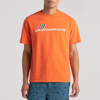 Orange Crosby Short Sleeved Cotton T-Shirt