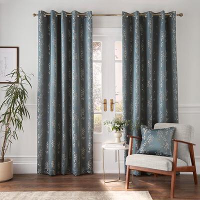 Wilstone 117x137cm Eyelet Blackout Curtains, Midnight