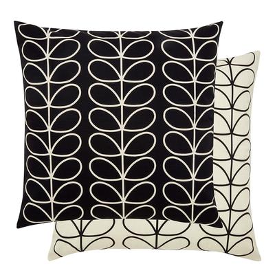 Small Linear Stem 50x50cm Feather Cushion, Monochrome 