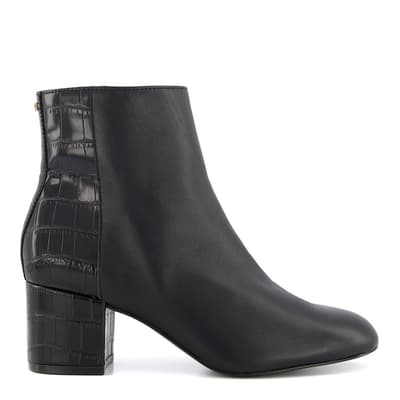 Black Oleah Leather Heeled Ankle Boot