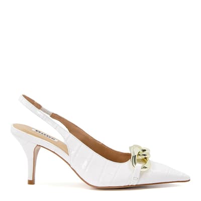 White Canary Leather Court Heel