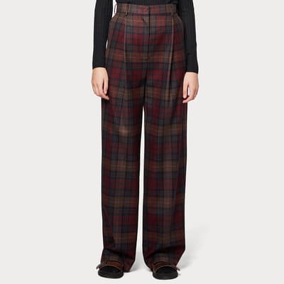 Red/Multi Check Wool Trousers