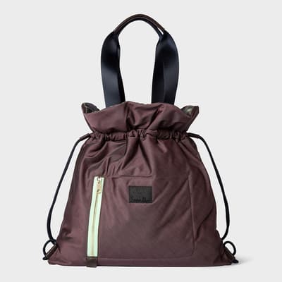 Black White Brown Drawstring Backpack