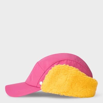 Pink Yellow Shearling Hat