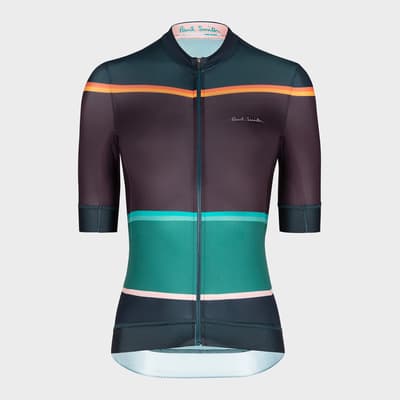 Black Bold Stripe Short Sleeve Cycle Jersey