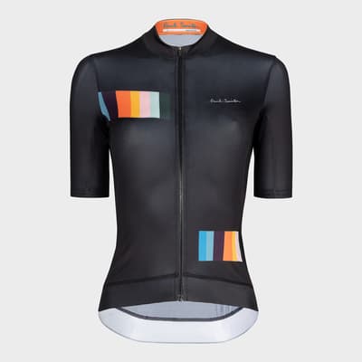 Black Stripe Short Sleeve Cycle Jersey