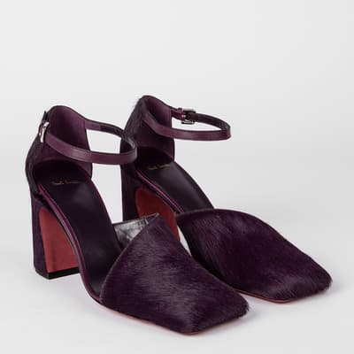 Purple Leather Evelyn Heeled Sandal