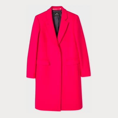Red Wool Blend Woven Coat