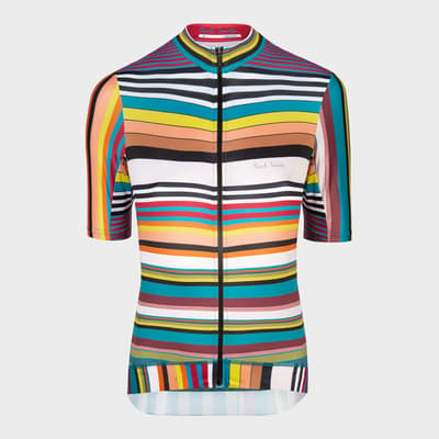 Multi Striped Short Sleeve Cycle Jersey