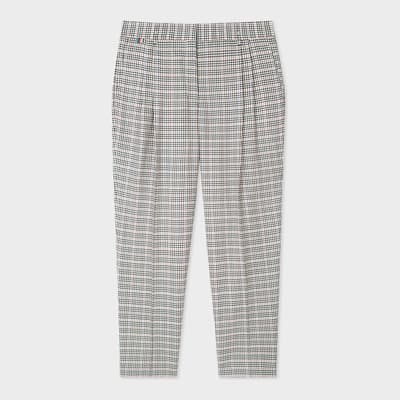 Grey Check Wool Trousers