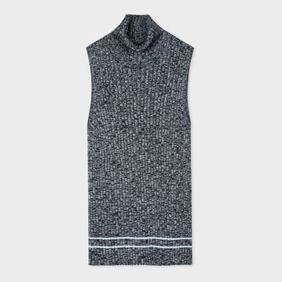 Grey Knitted Wool Blend Vest