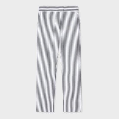 Navy/White Cotton Trousers