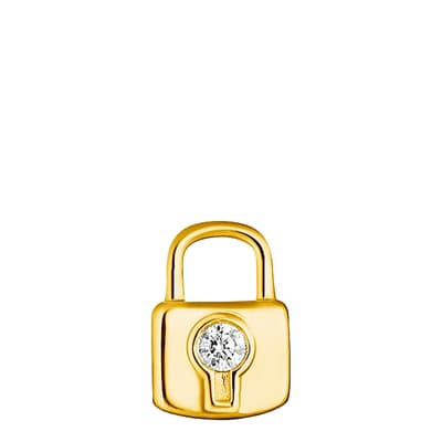 Gold Key Lock Single Ear Stud