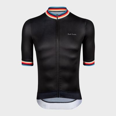 Black Cycling Jersey With 'Artist Stripe' Trims