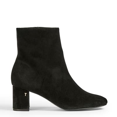 Black Neomie Suede Heeled Ankle Boot