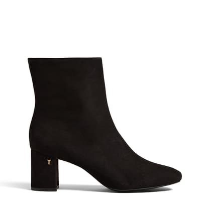 Black Neomie Suede Heeled Ankle Boot