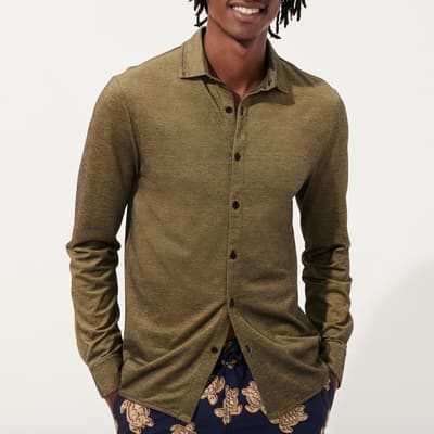 Brown/Green Button Down Shirt