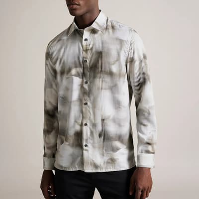 Grey Regular Flower Shirt