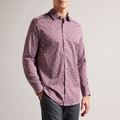 Maroon Spot Print Shirt