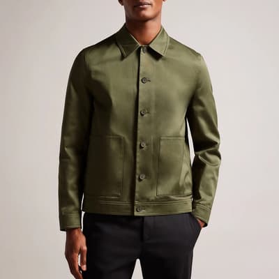 Green Cotton Sateen Jacket