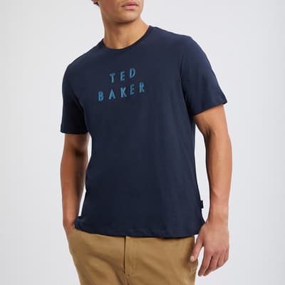Navy Cotton Branded T-Shirt