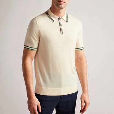 Cream Wool Polo Shirt