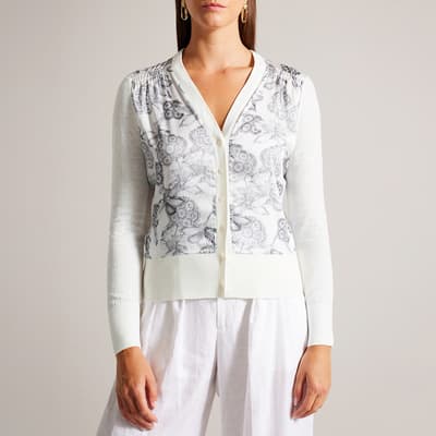White Loulie Woven Cardigan
