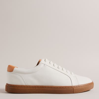 White Udamou Leather Trainer
