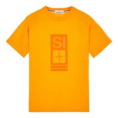 Orange 'Abbreviation One' Cotton T-Shirt