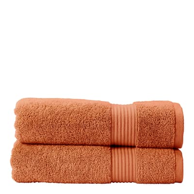 Ambience Pair of Hand Towels, Burnt Sienna