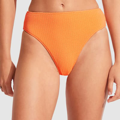 Orange High Rise Bikini Bottom
