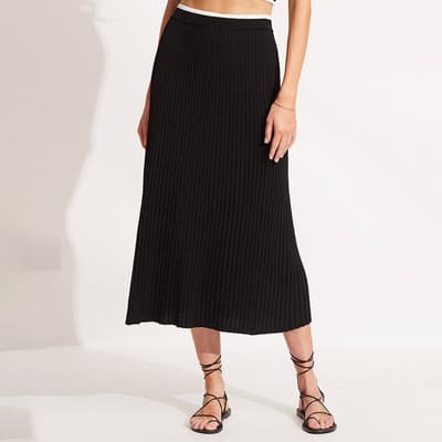 Black Coral Knit Skirt