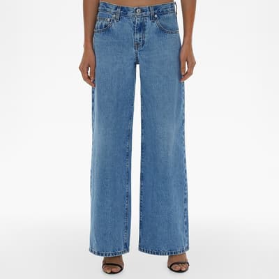Blue Wash Baggy Straight Jeans