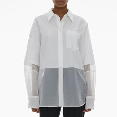 White Sheer Button Shirt