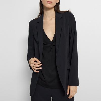 Black Casual Single Breasted Blazer