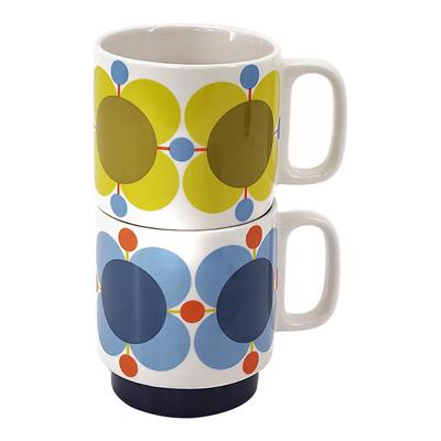 Set of 2 Atomic Flower Sky & Sunflower Mugs