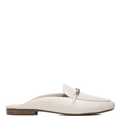 White Emiline Leather Mule Loafer