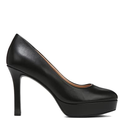 Black Camilla Platform Leather Heel
