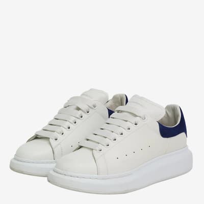 White round-toe chunky sole lace-up trainers - size UK 7