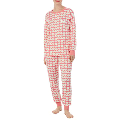 Pink Heart Long Pyjama Set