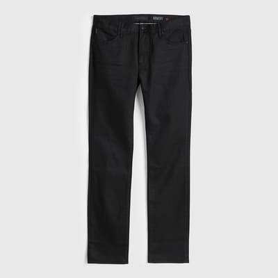 Black Bowery Coated Stretch Jeans