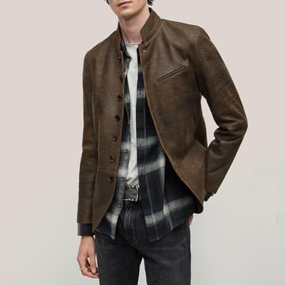 Brown Slim Fit Multi Jacket